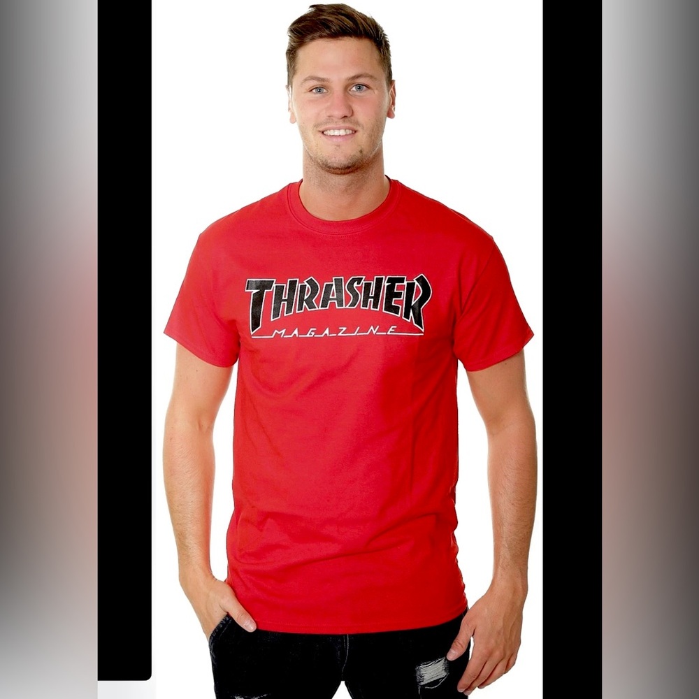 Thrasher  VTG  90s-00s Thrasher Skateboard Magazine Red Logo T-shirt Men's (LG)